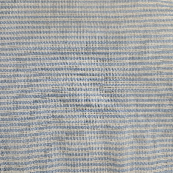 Zara Basic Blue Black Striped Embroidered Bell Sleeve Cotton Top Blouse Size XS - Picture 5 of 9